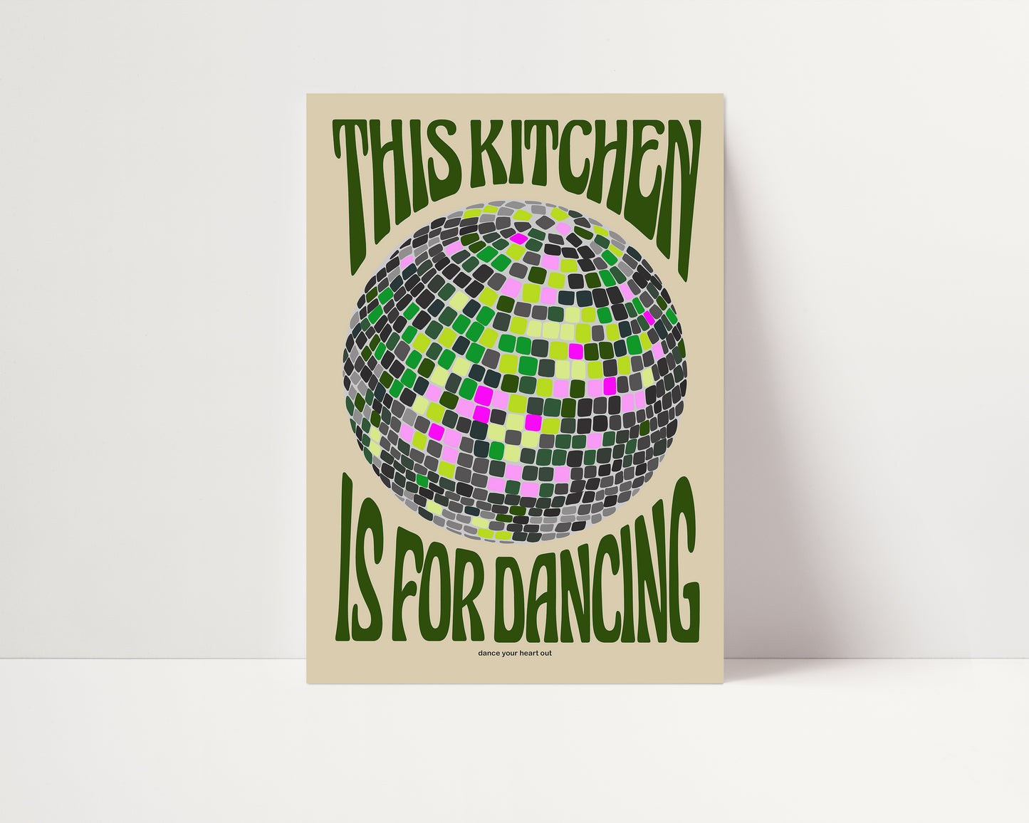 This Kitchen Is For Dancing Print | Disco Ball Poster | UNFRAMED