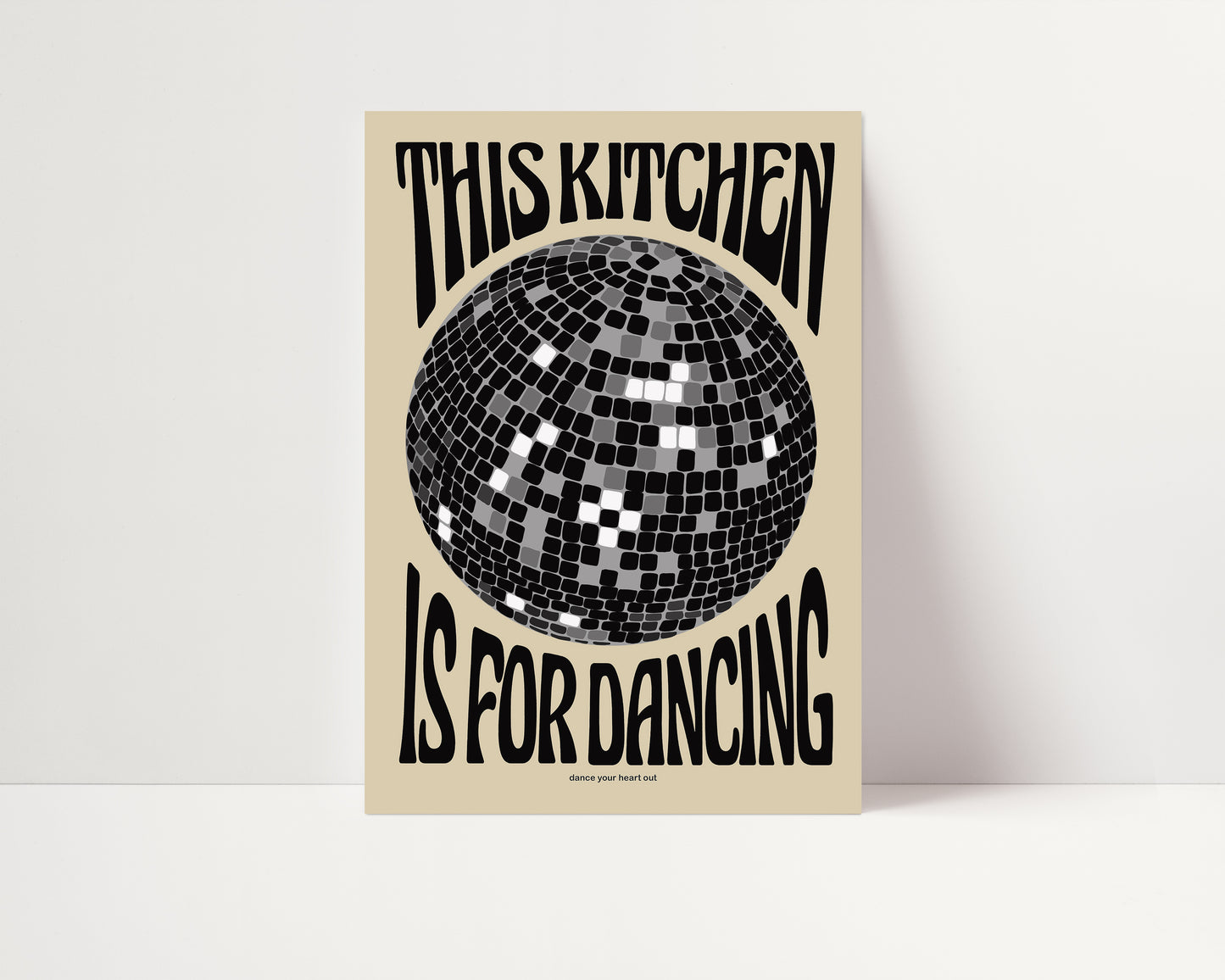 This Kitchen Is For Dancing Print | Disco Ball Poster | UNFRAMED