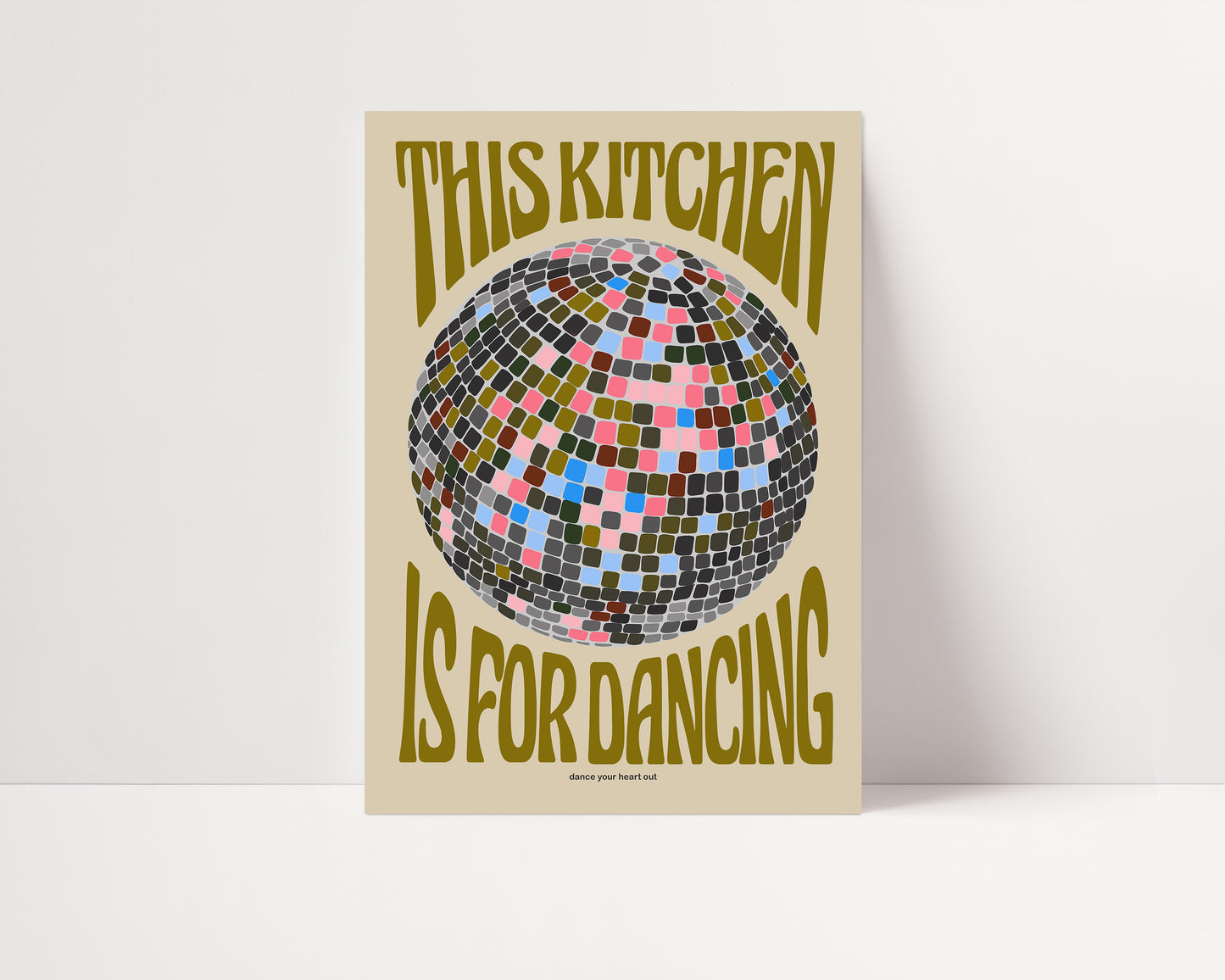 This Kitchen Is For Dancing Print | Disco Ball Poster | UNFRAMED