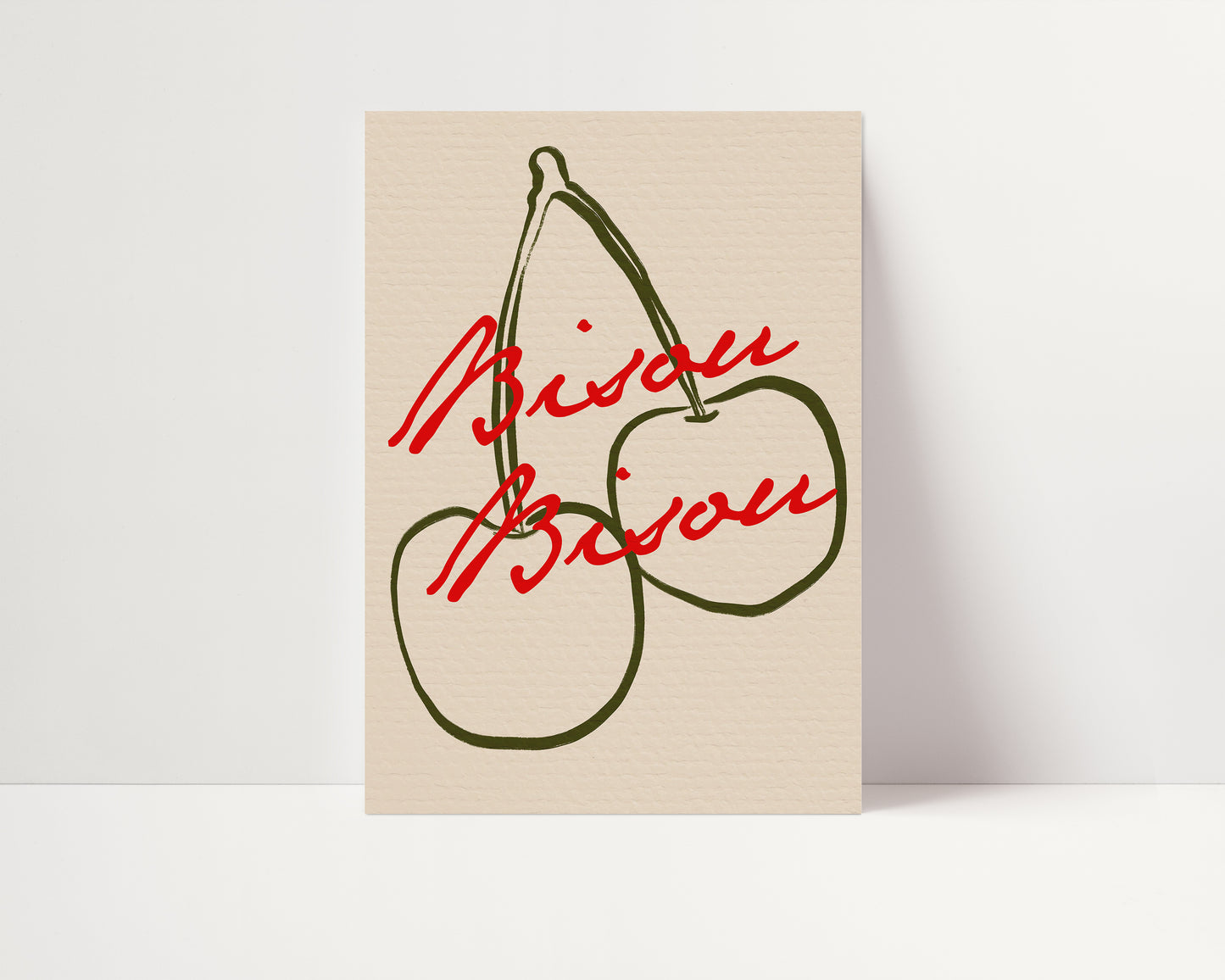 Bisou Bisou | Cherries Print | UNFRAMED