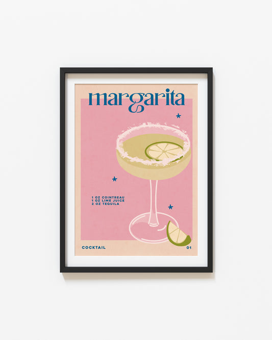 Retro Margarita | Cocktail Print | UNFRAMED