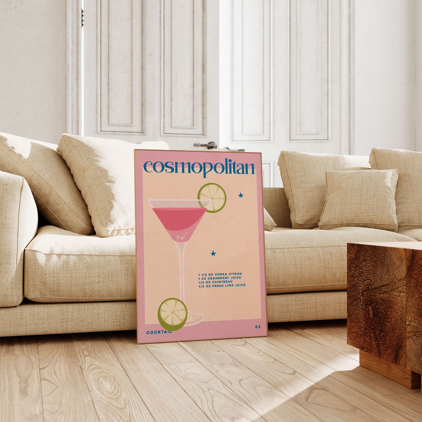 Retro Cosmopolitan | Cocktail Print | UNFRAMED