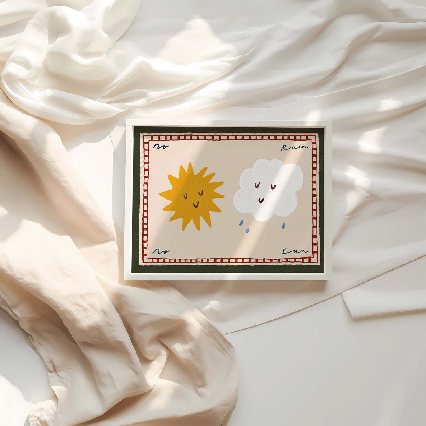 No Rain No Sun | Horizontal Nursery Print | UNFRAMED