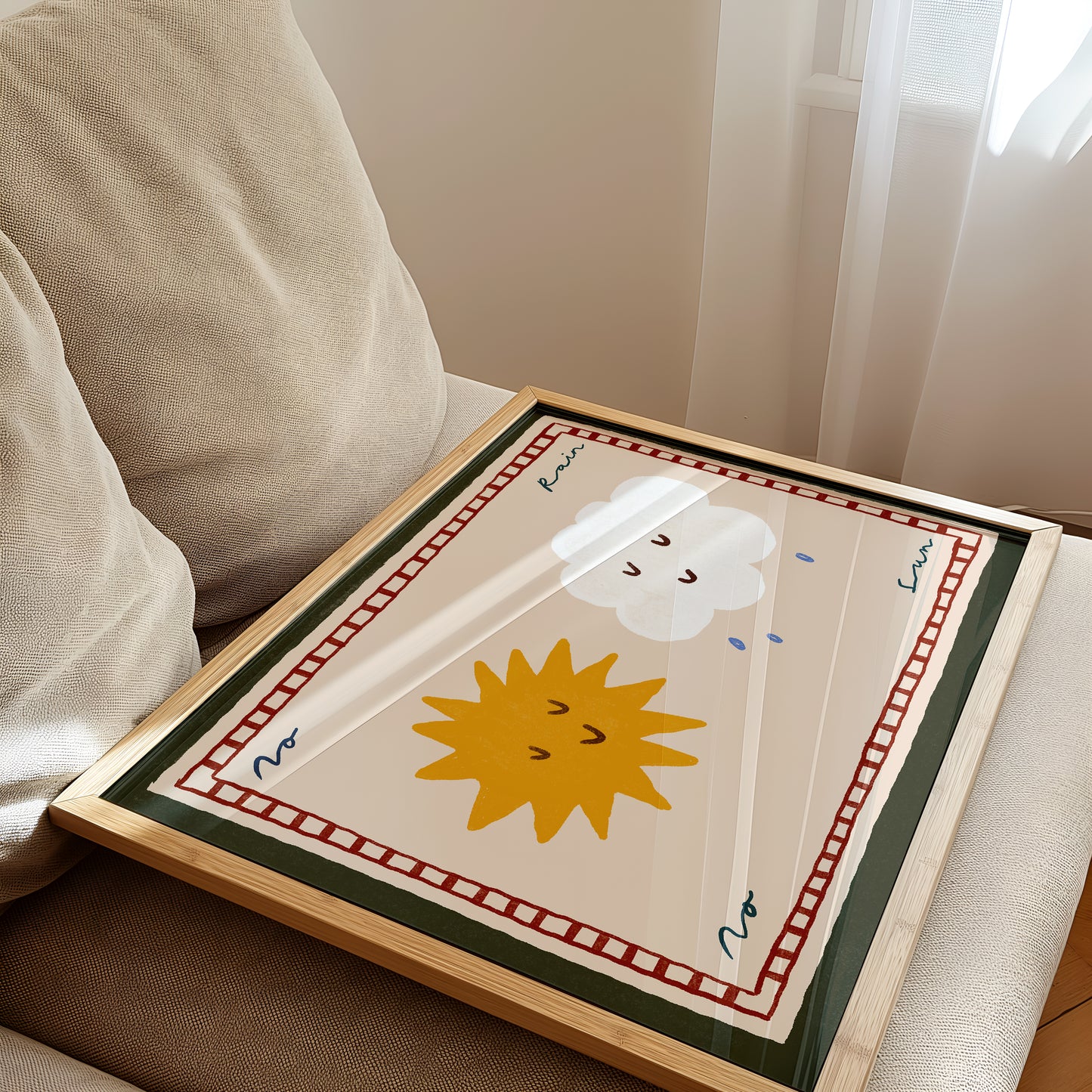 No Rain No Sun | Horizontal Nursery Print | UNFRAMED