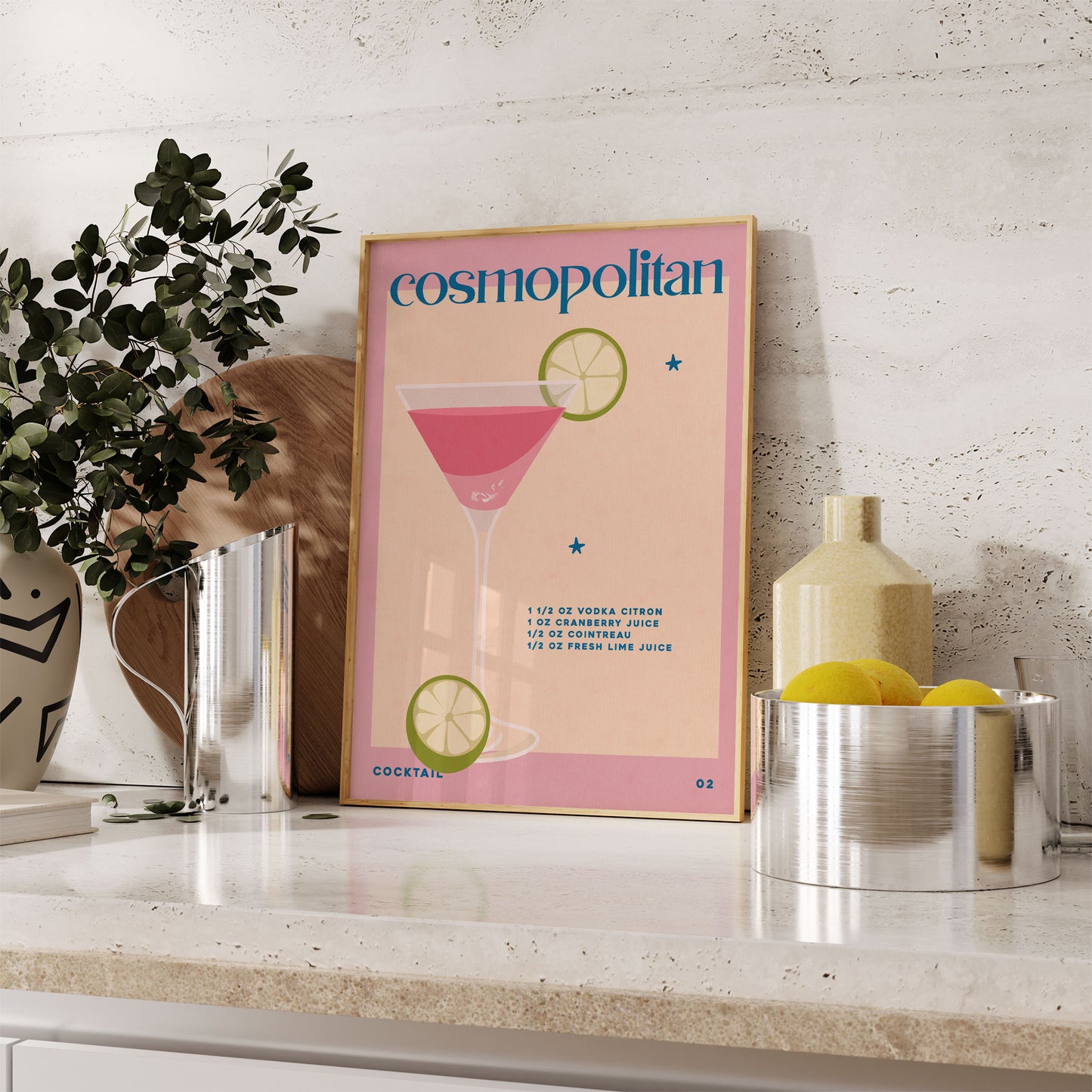 Retro Cosmopolitan | Cocktail Print | UNFRAMED