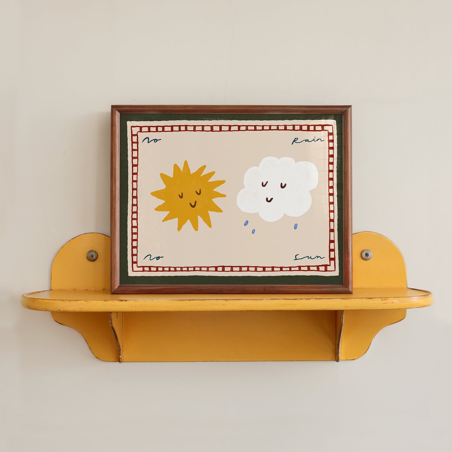 No Rain No Sun | Horizontal Nursery Print | UNFRAMED