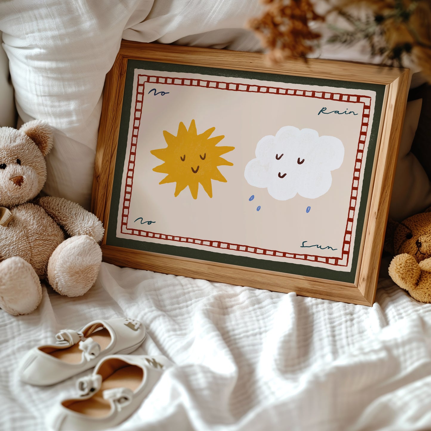 No Rain No Sun | Horizontal Nursery Print | UNFRAMED
