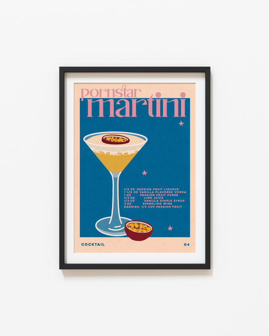 Retro Porn Star Martini | Cocktail Print | UNFRAMED