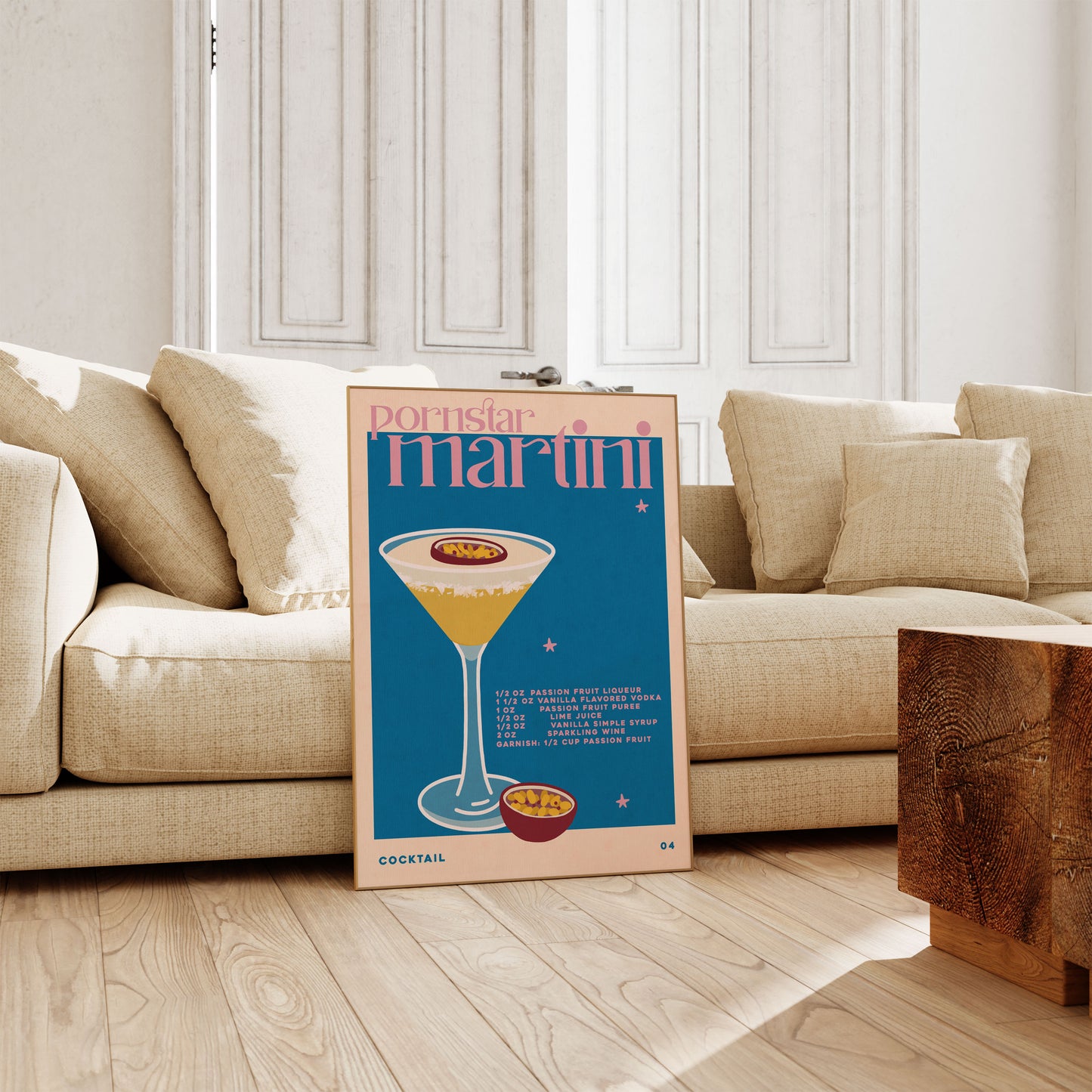 Retro Porn Star Martini | Cocktail Print | UNFRAMED