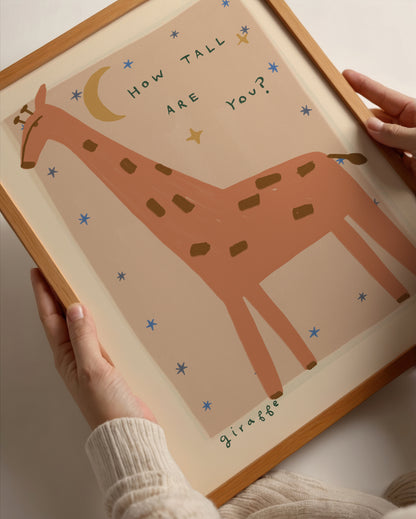 Giraffe | Nursery Print | UNFRAMED