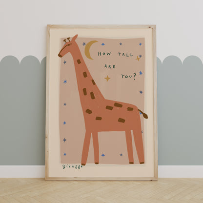 Giraffe | Nursery Print | UNFRAMED