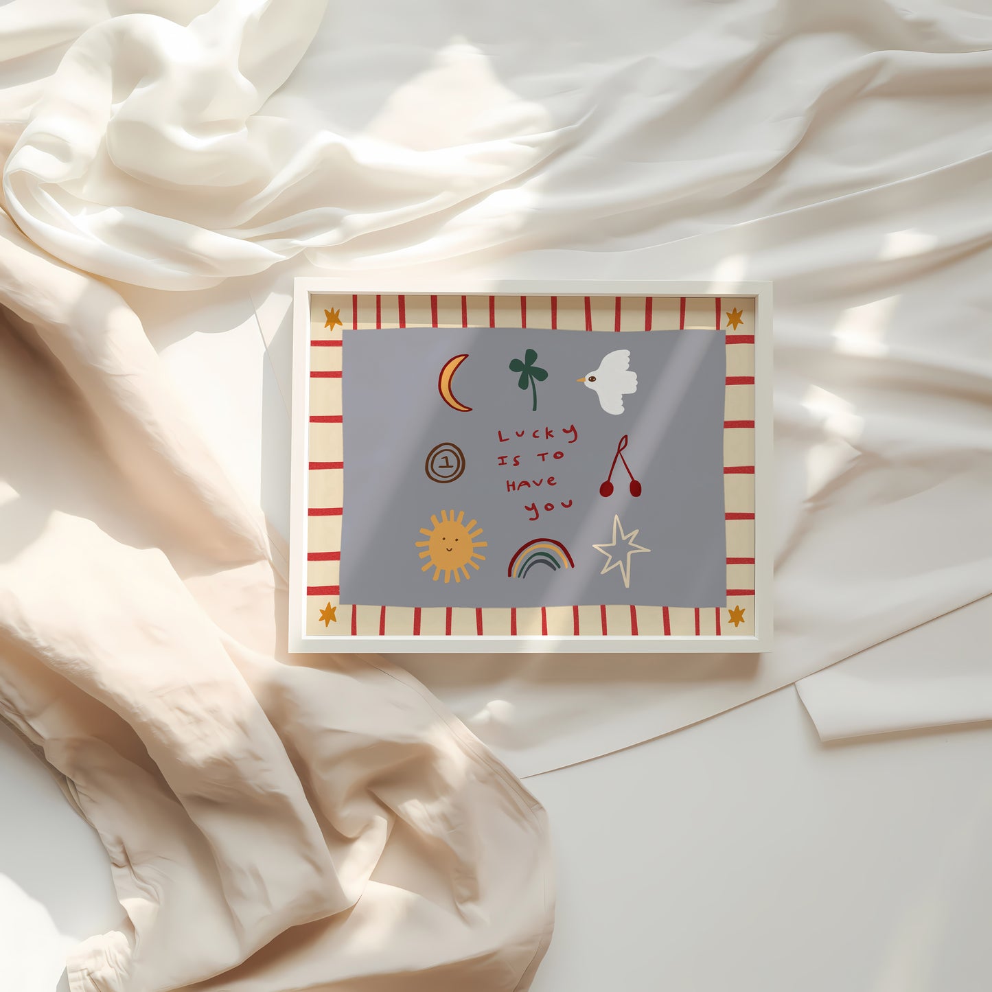 Lucky Is To Have You | Horizontal Nursery Print | UNFRAMED