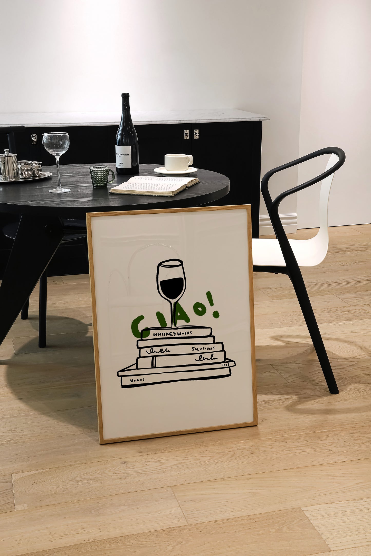 Ciao Wine | Wine Poster | Green | UNFRAMED