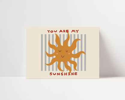 You Are My Sunshine | Horizontal Nursery Print | UNFRAMED