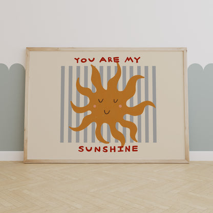 You Are My Sunshine | Horizontal Nursery Print | UNFRAMED
