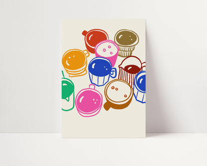 Coffee Mugs | Coffee Print | UNFRAMED
