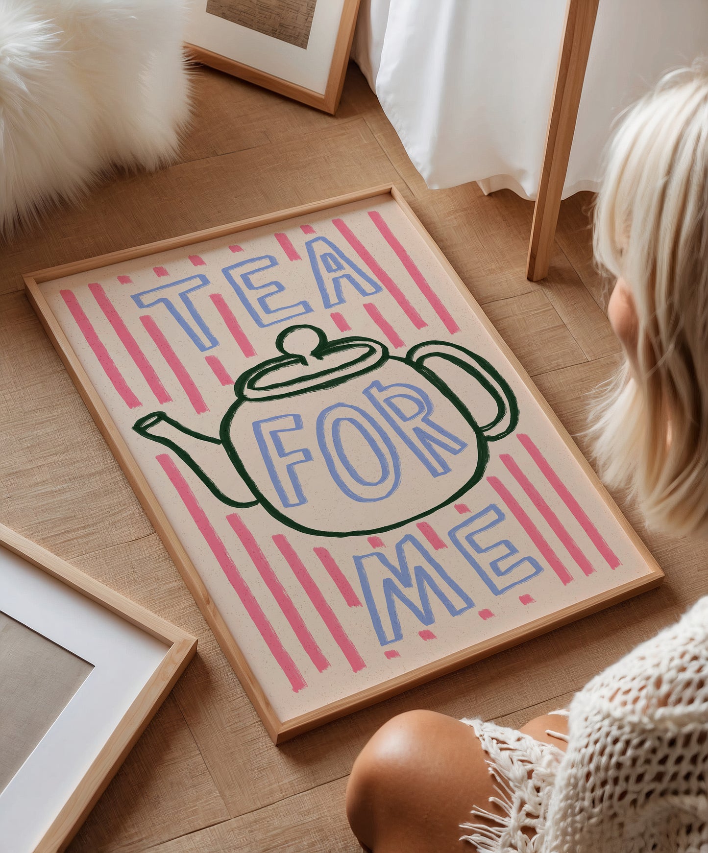 Tea For Me | Tea Pot Print | UNFRAMED