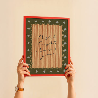Night Night Love You | Nursery Print | UNFRAMED