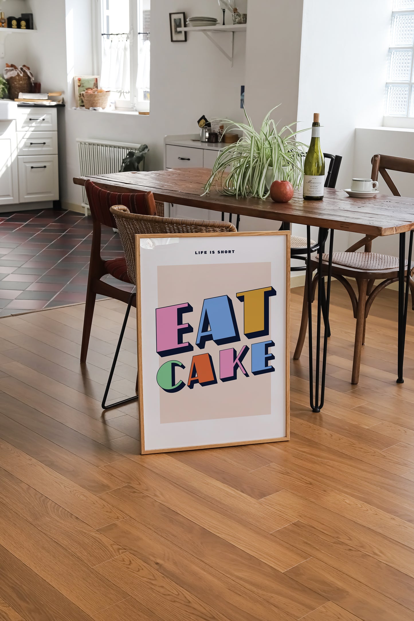 Life's Short Eat Cake | Quote Poster | UNFRAMED