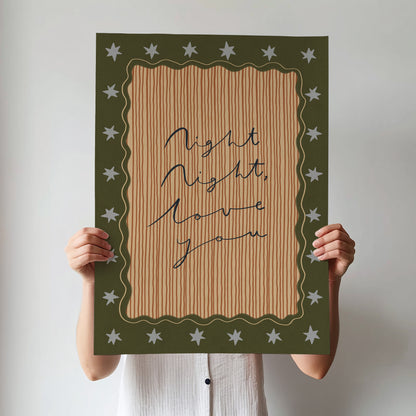 Night Night Love You | Nursery Print | UNFRAMED