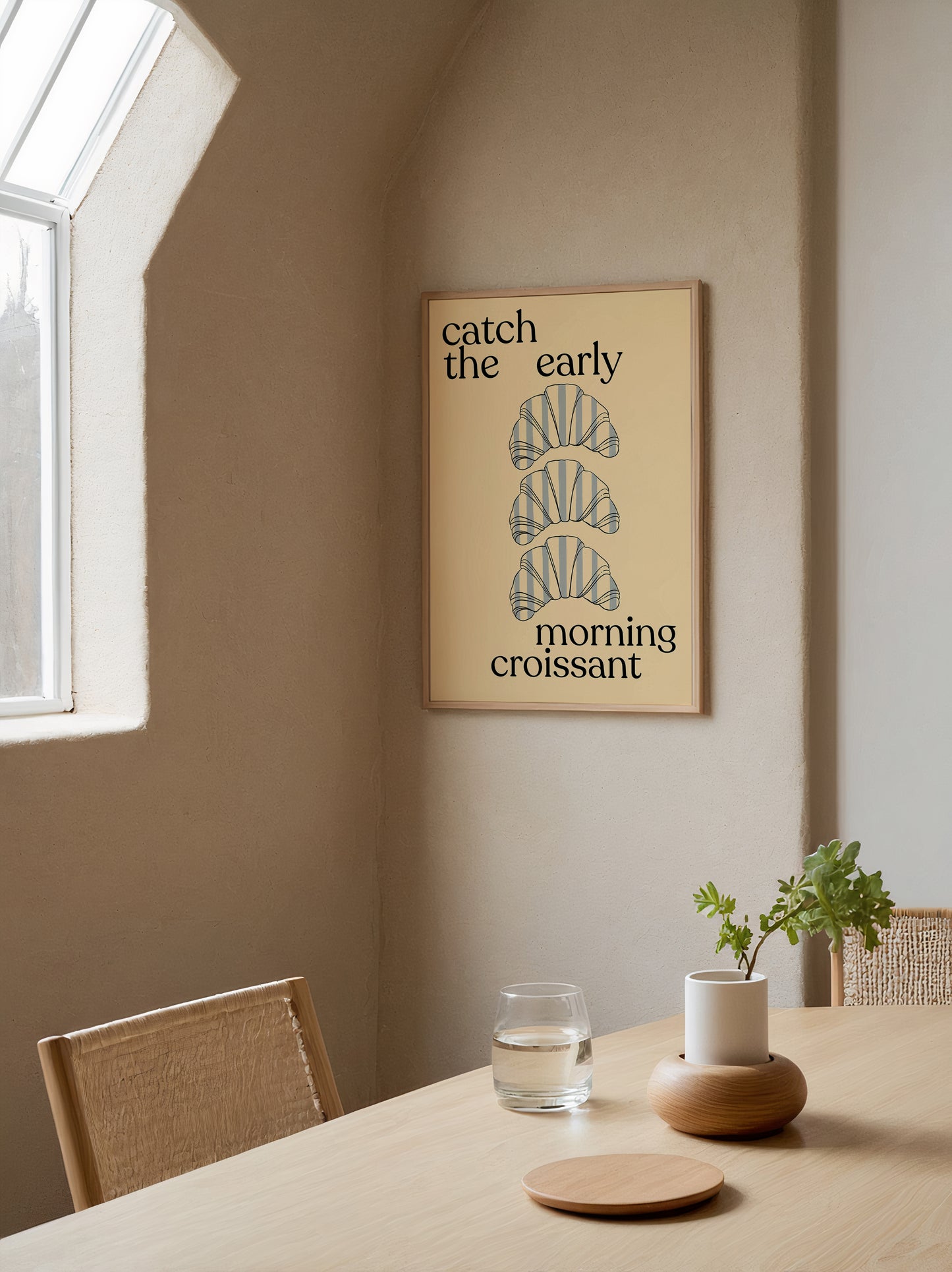 Catch The Early Morning Croissant | Croissant Print | UNFRAMED