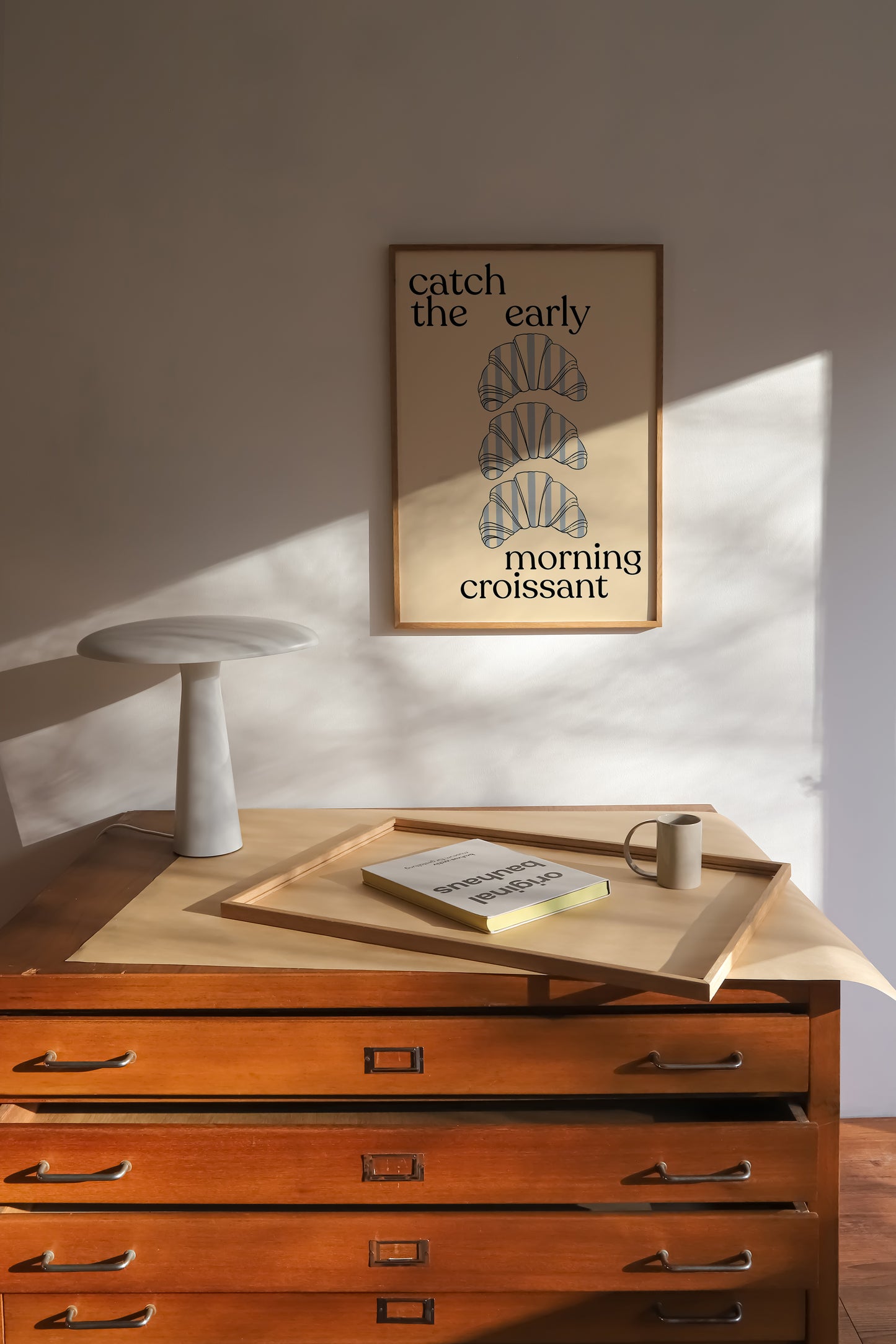 Catch The Early Morning Croissant | Croissant Print | UNFRAMED