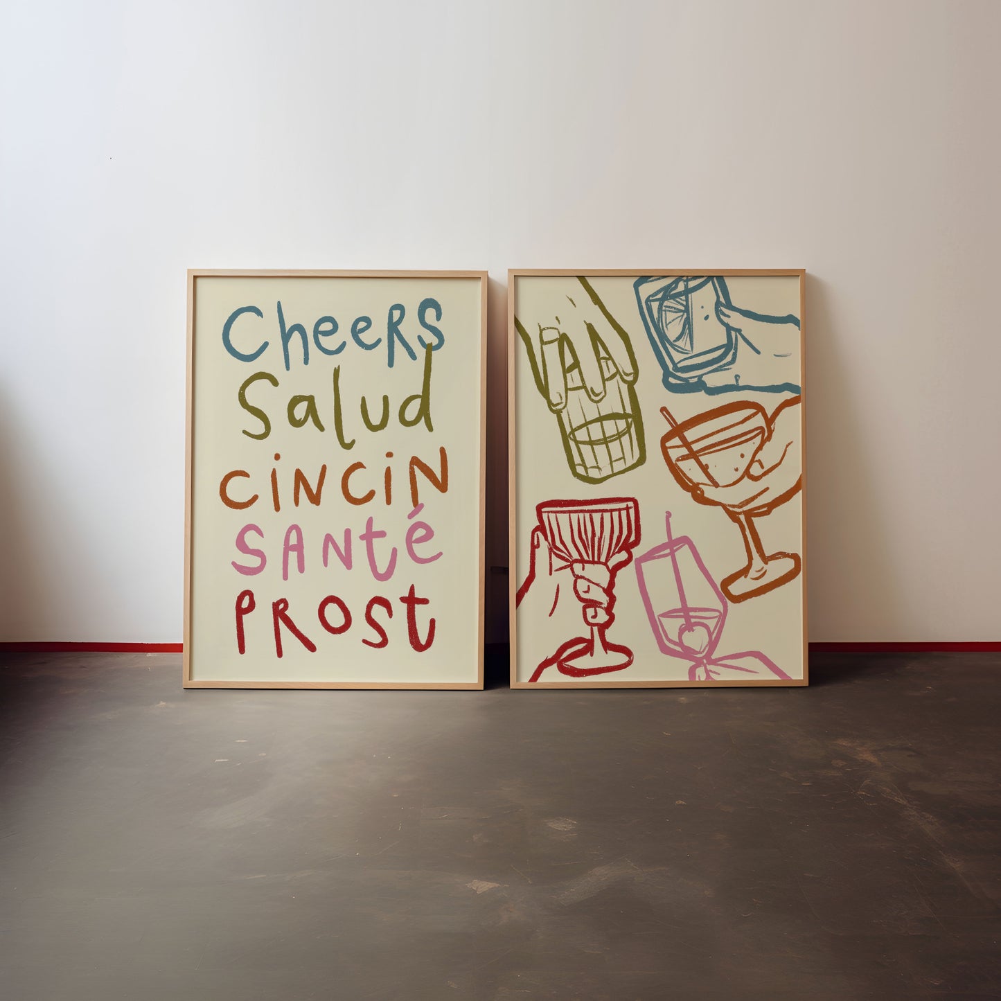 Cheers | Set of 2 Prints | UNFRAMED