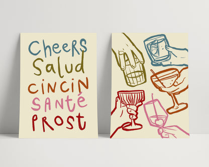Cheers | Set of 2 Prints | UNFRAMED