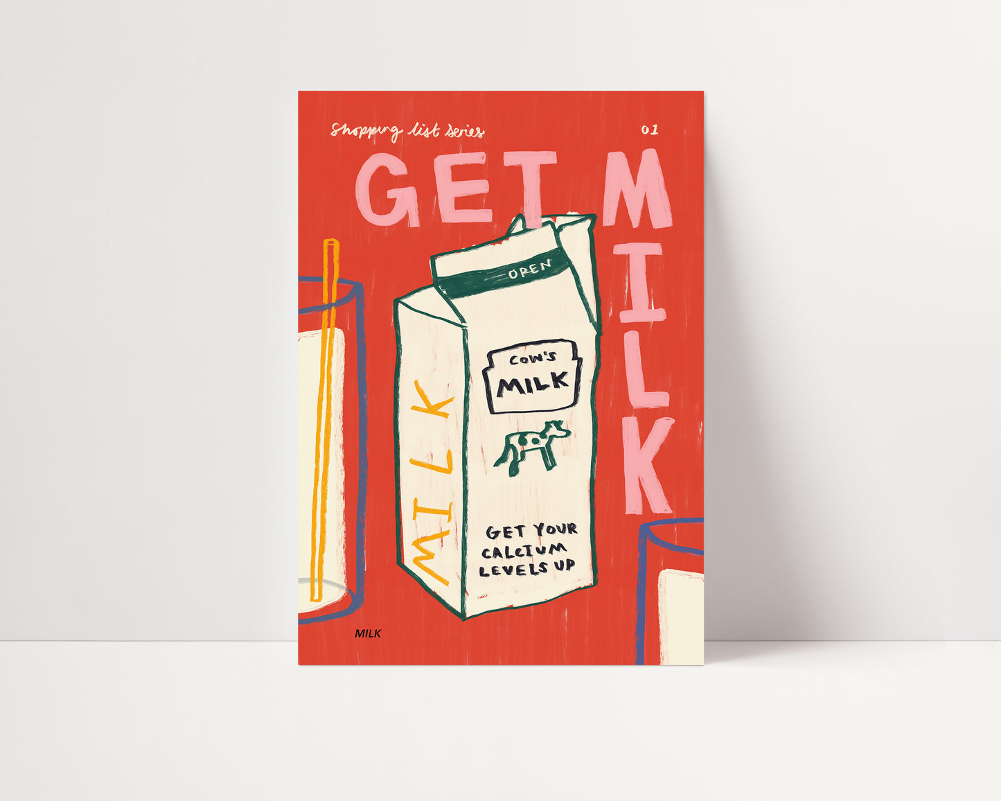 Get Milk | Shopping List Print | UNFRAMED