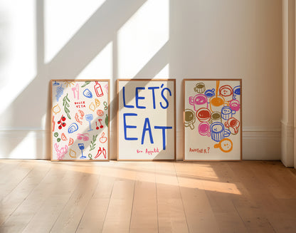 Let's Eat | Set of 3 | UNFRAMED