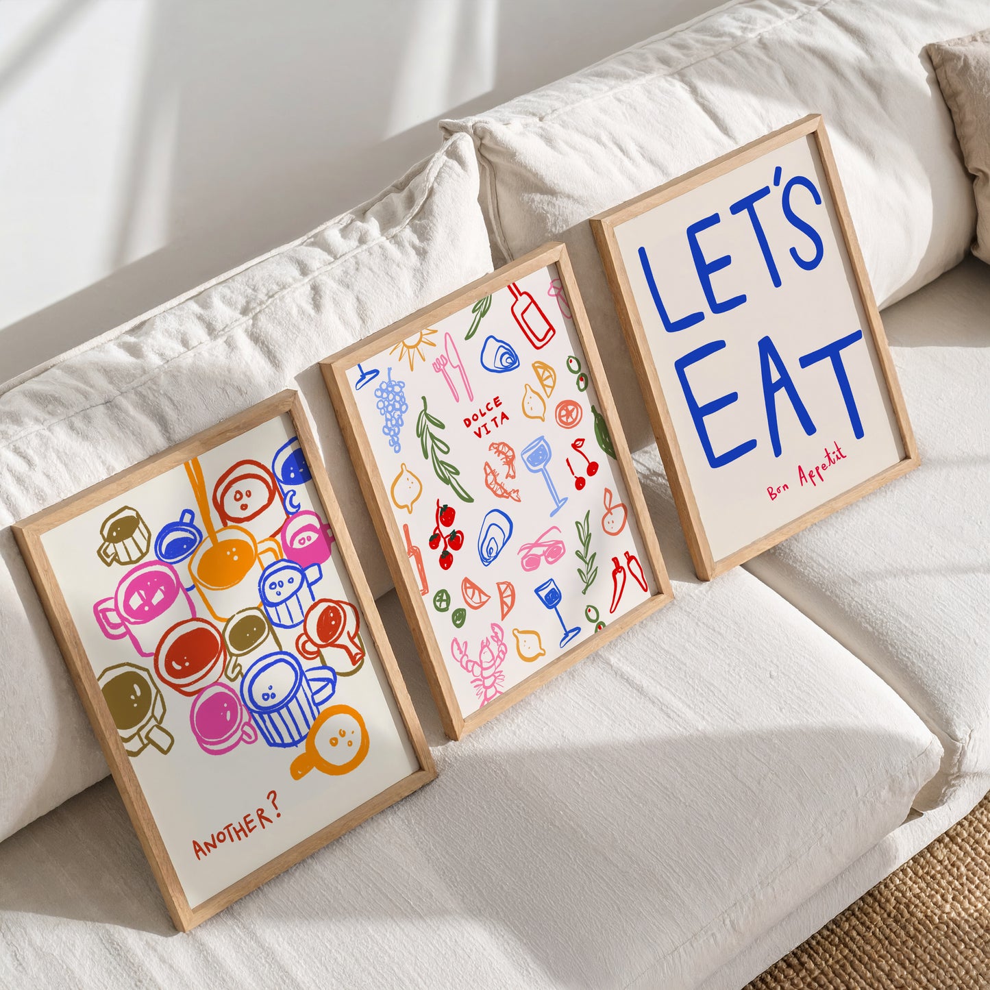Let's Eat | Set of 3 | UNFRAMED