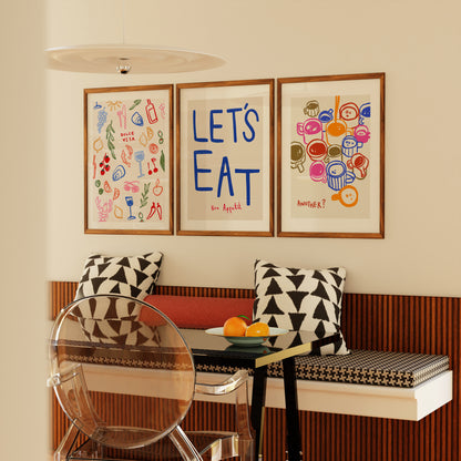 Let's Eat | Set of 3 | UNFRAMED