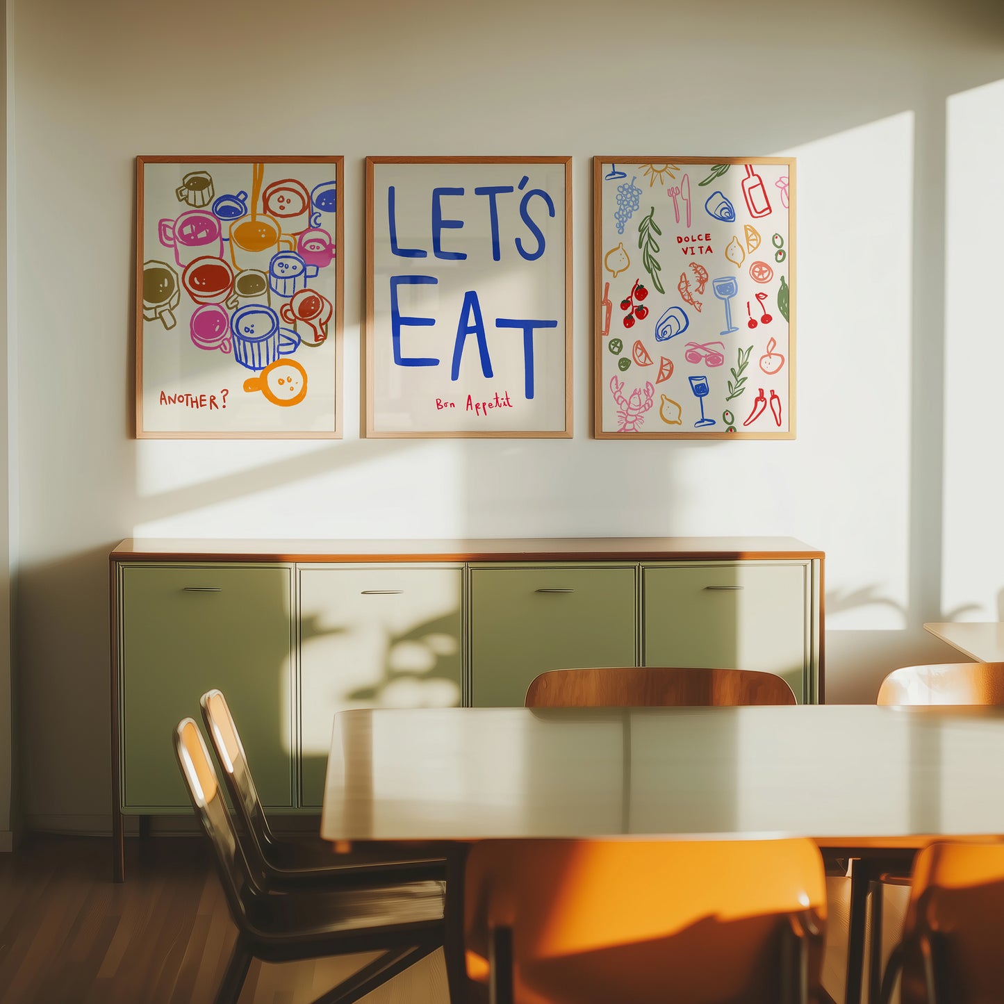 Let's Eat | Set of 3 | UNFRAMED