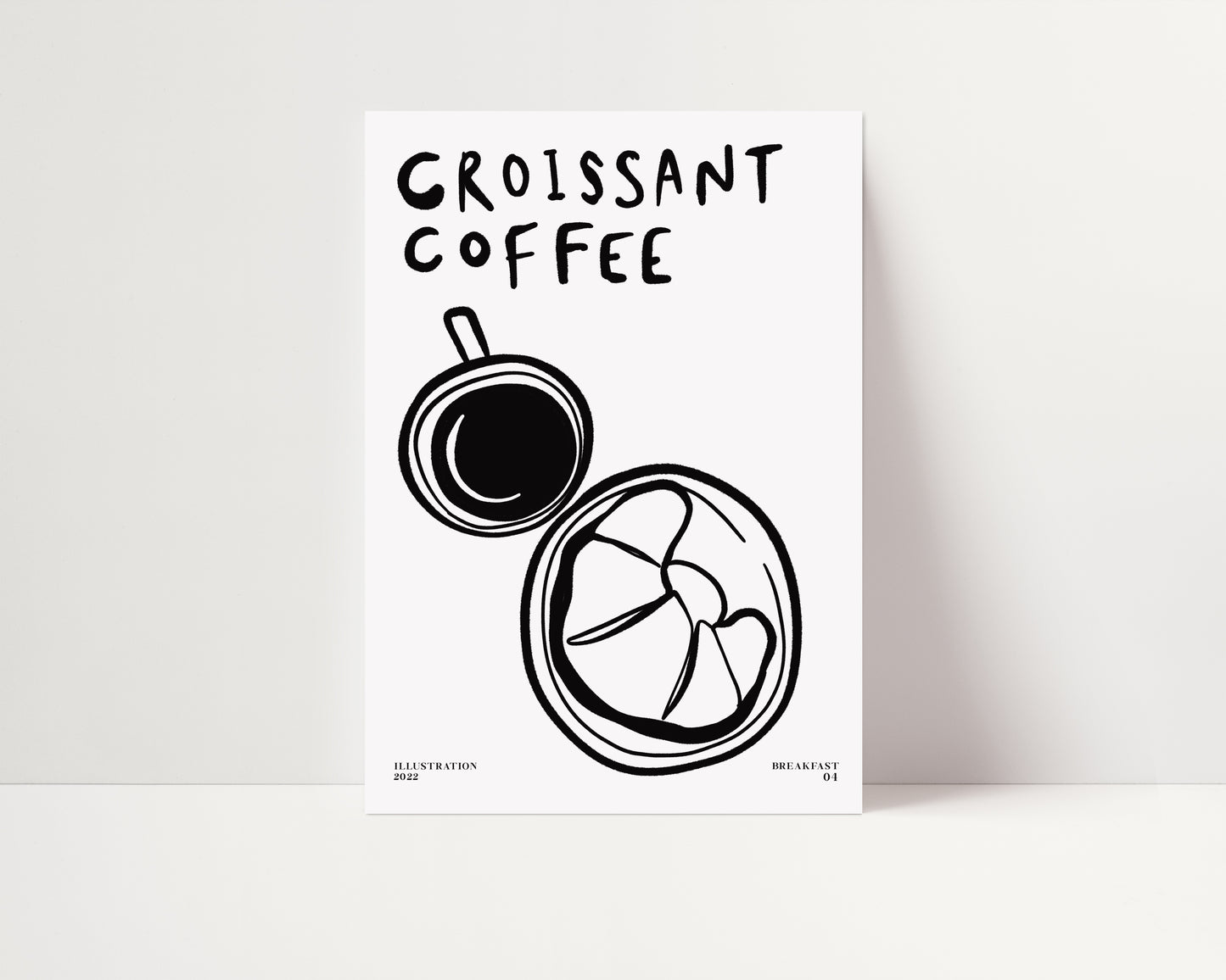 Coffee & Croissant | Breakfast Poster | UNFRAMED