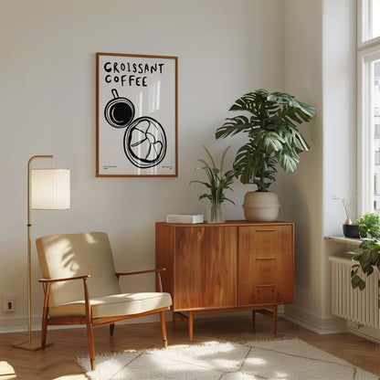Coffee & Croissant | Breakfast Poster | UNFRAMED