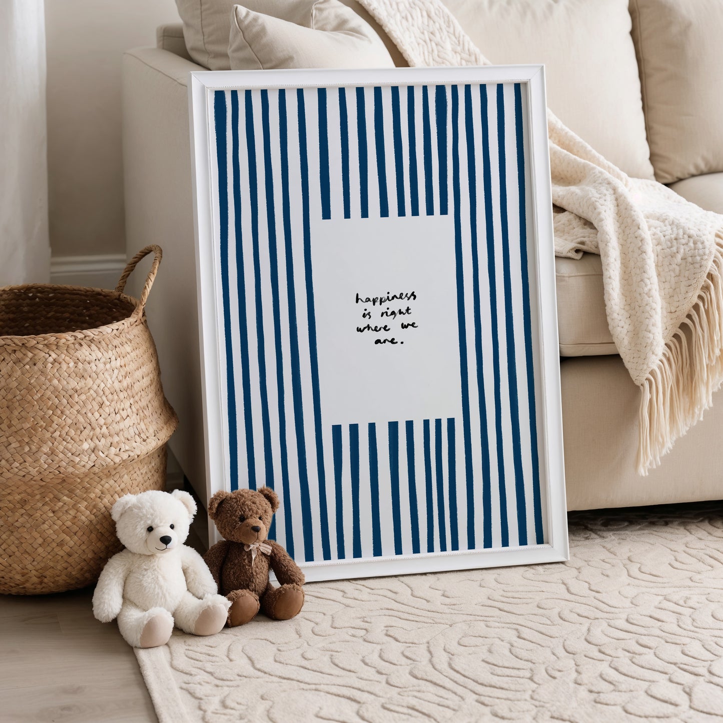 Happiness Is Where We Are | Living Room Print | UNFRAMED