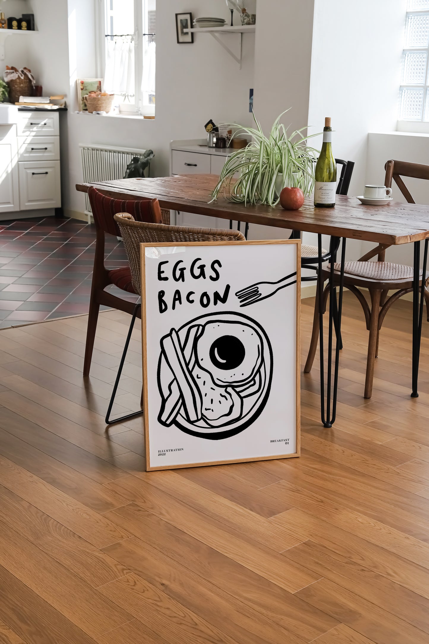 Eggs & Bacon | Breakfast Poster | UNFRAMED