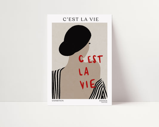 C'Est La Vie | Vintage French Print | UNFRAMED