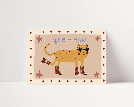 Yee-Haw | Cowboy Cheetah Print | UNFRAMED