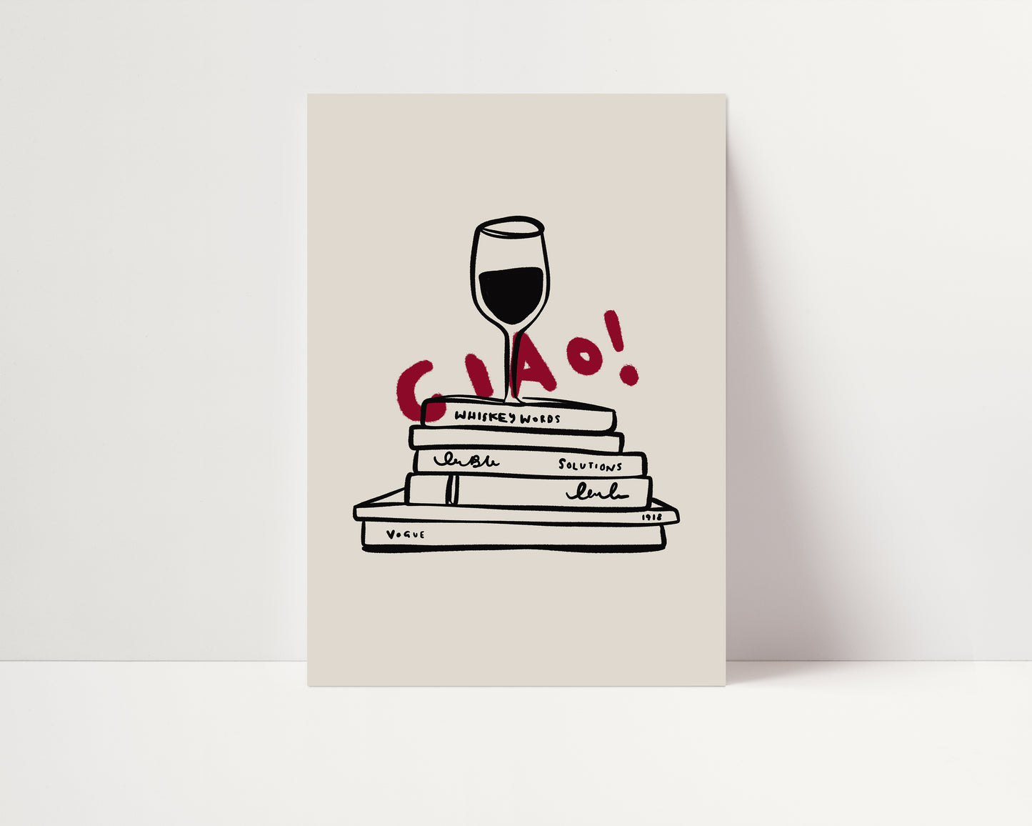 Ciao Wine | Wine Poster | Red | UNFRAMED