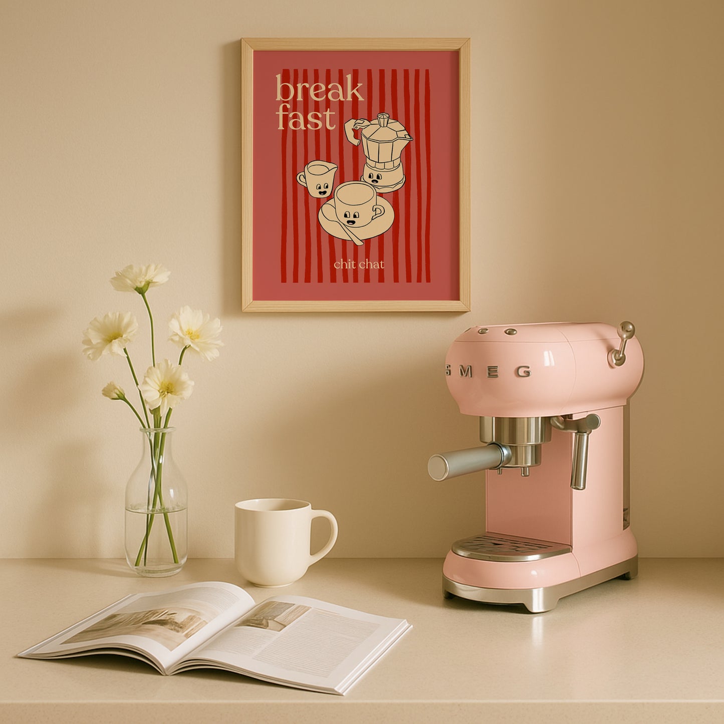 Breakfast Chit Chat | Coffee Print | UNFRAMED