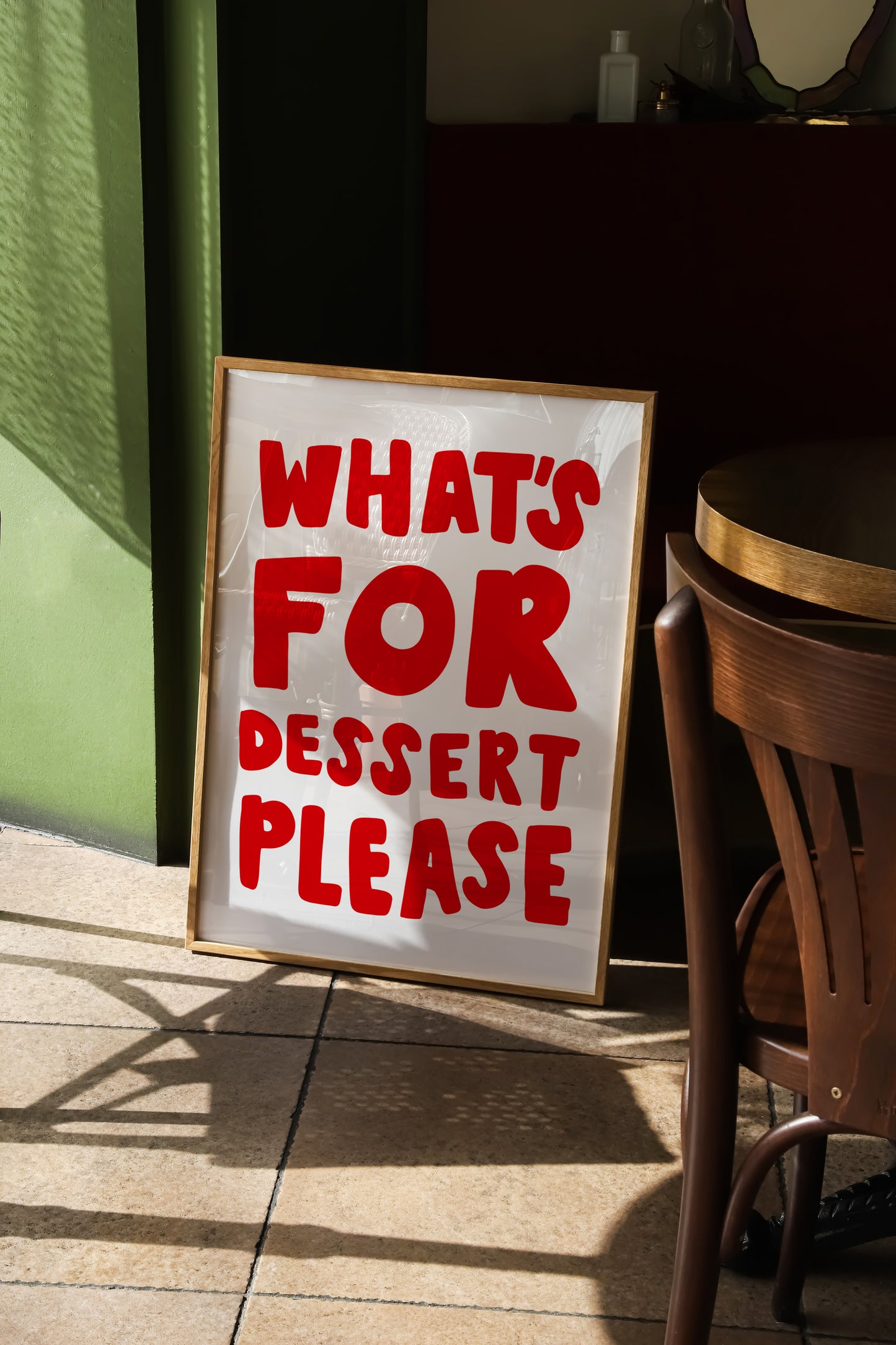 What's For Dessert Please? | Typography Poster | UNFRAMED