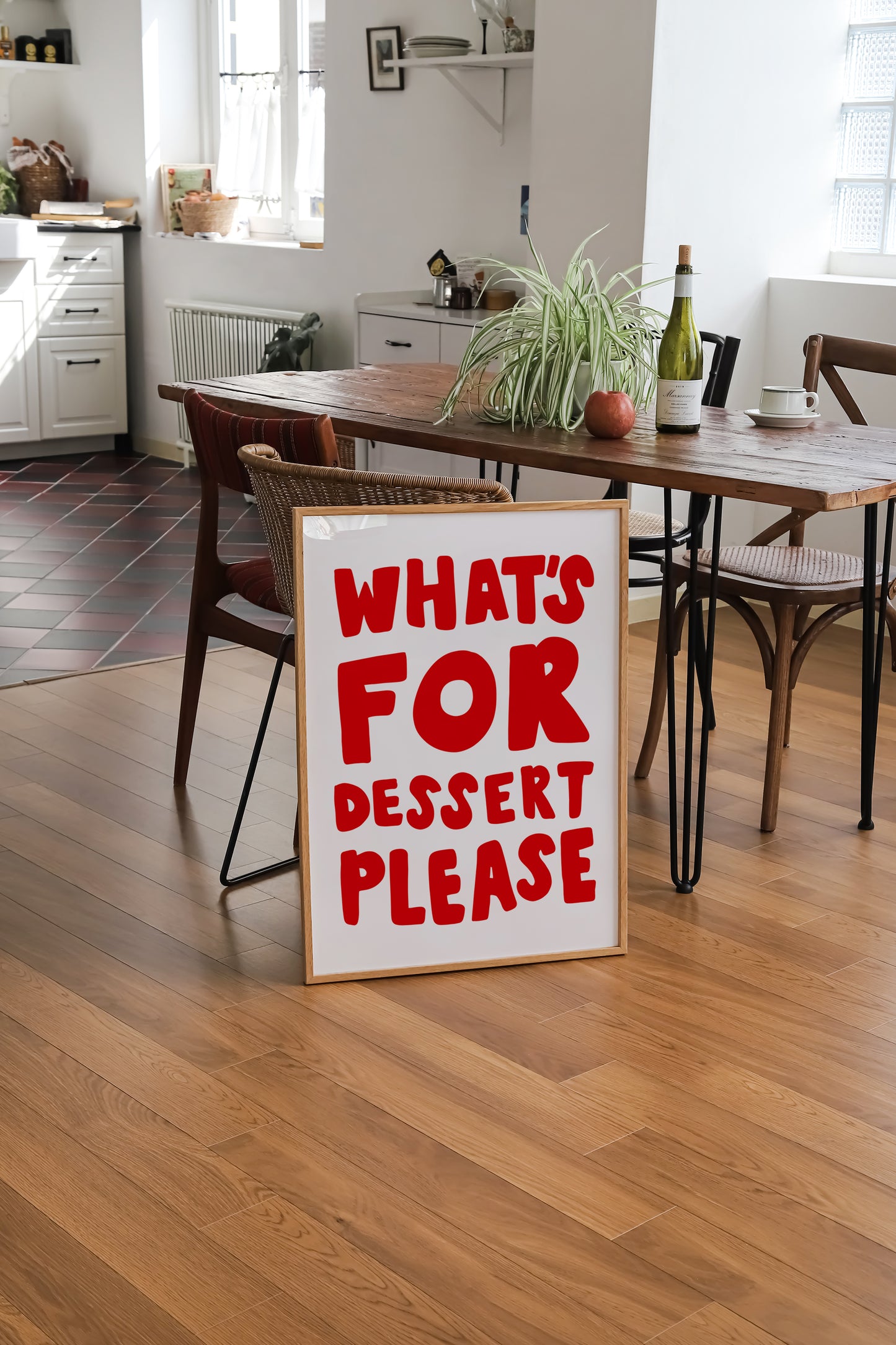 What's For Dessert Please? | Typography Poster | UNFRAMED