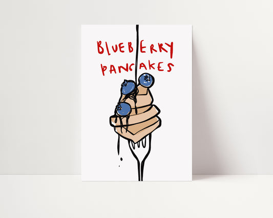 Blueberry Pancakes | Breakfast Poster | UNFRAMED