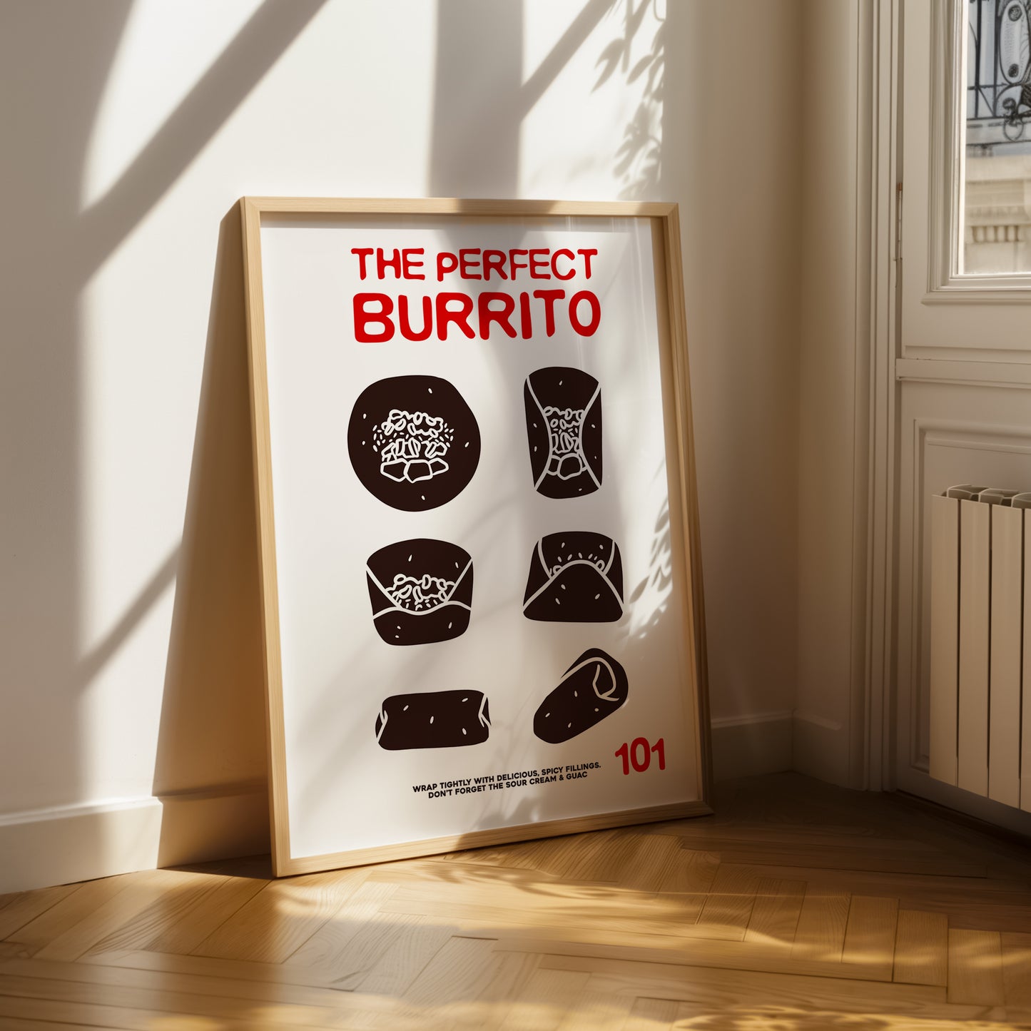 The Perfect Burrito | Mexican Food Print | UNFRAMED