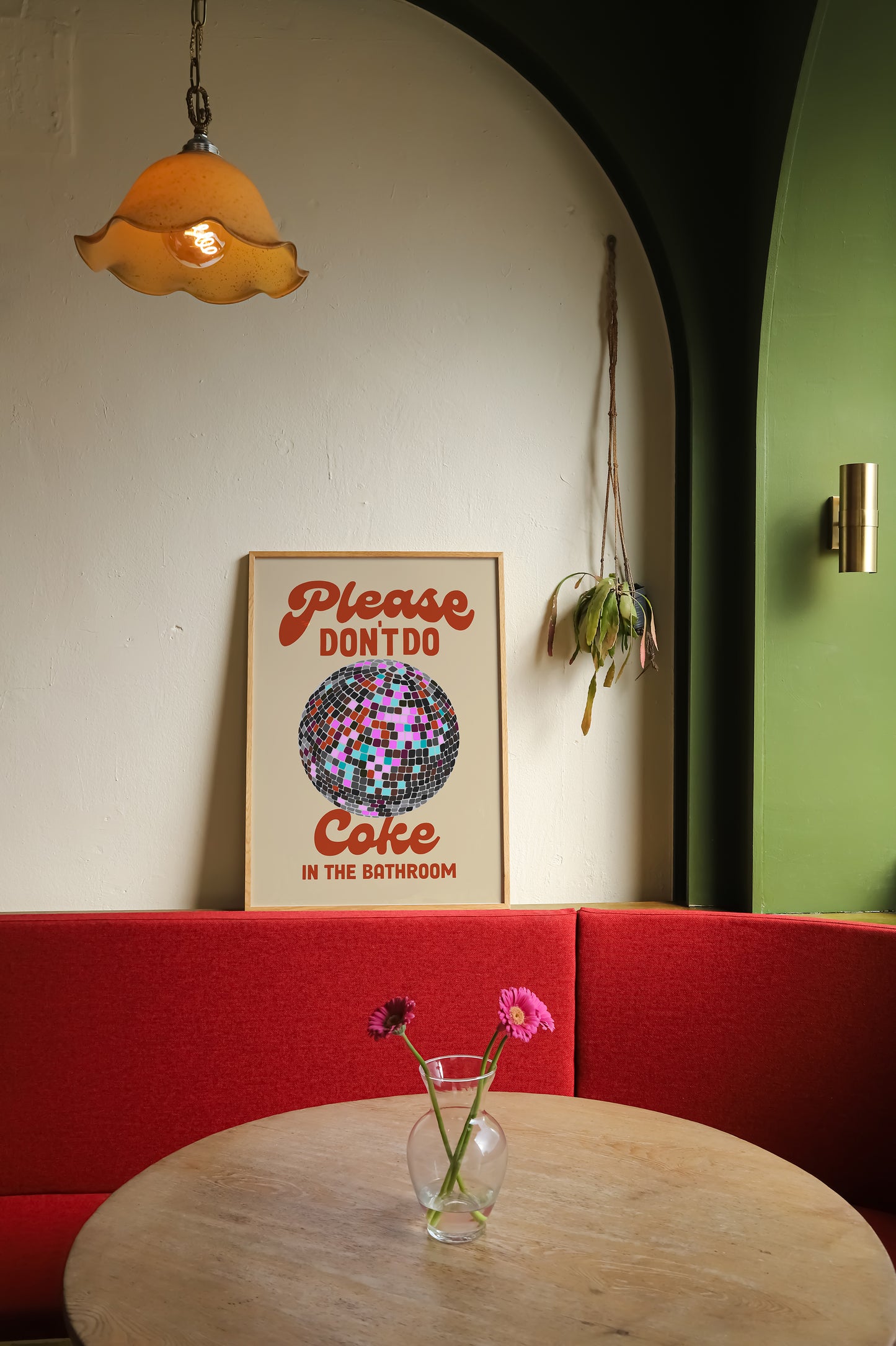 Please Don't Do Coke In The Bathroom | Disco Ball Poster | UNFRAMED