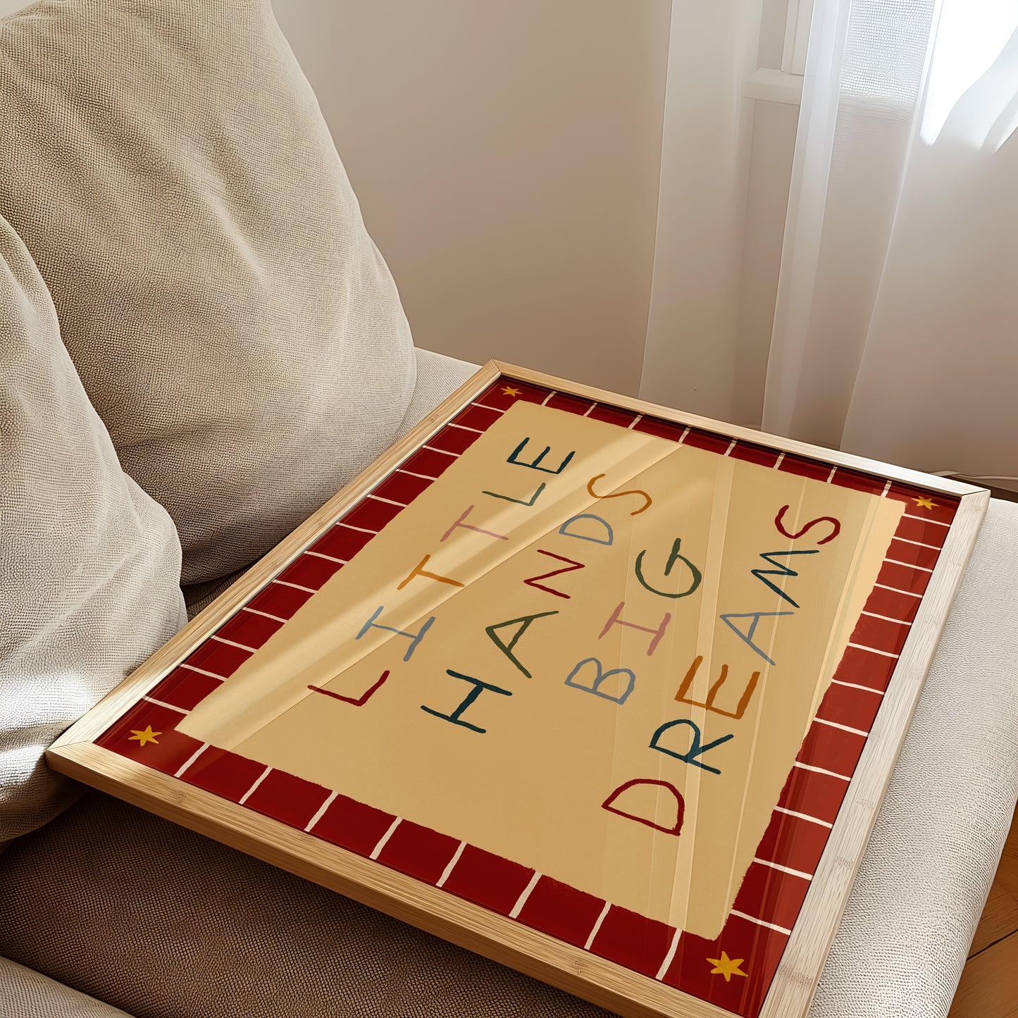 Little Hands Big Dreams | Horizontal Nursery Print | UNFRAMED