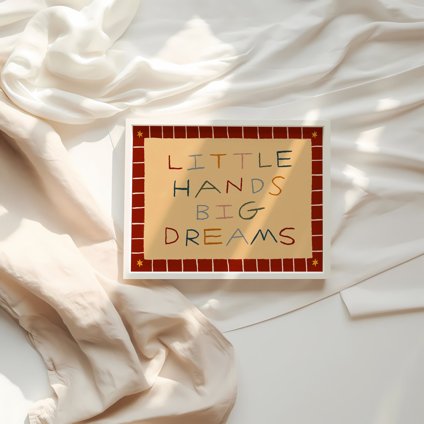 Little Hands Big Dreams | Horizontal Nursery Print | UNFRAMED