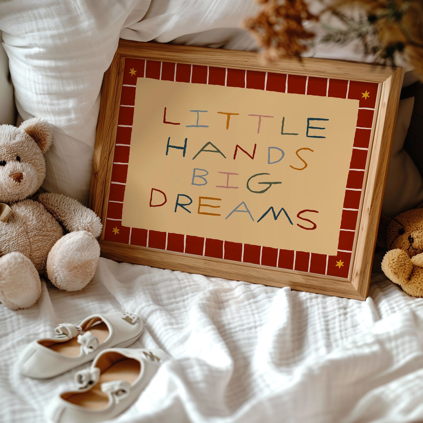 Little Hands Big Dreams | Horizontal Nursery Print | UNFRAMED