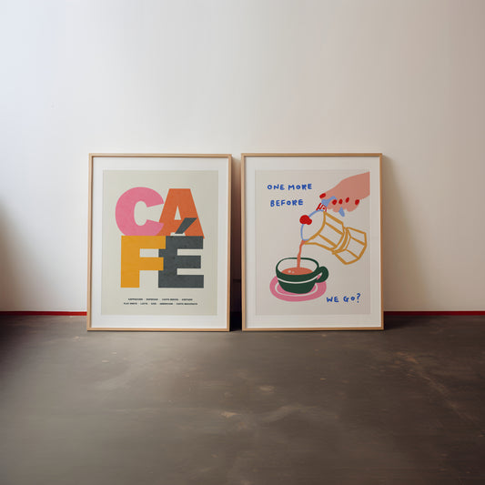 Coffee Cafe | Set of 2 Prints | UNFRAMED